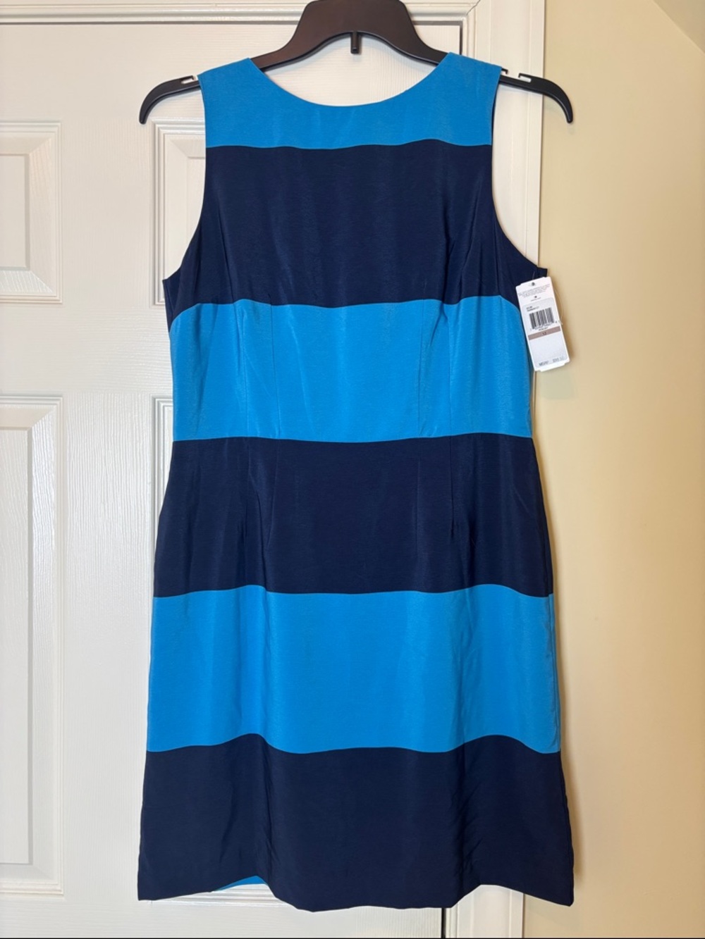 NWT Tommy Hilfiger Blue Stripe Colorblock Sleeveless Dress size 12